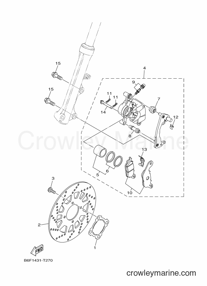 2018 Scooter T115FL-2 - T115FL-2 (B6F2) [010] - FRONT BRAKE CALIPER 2