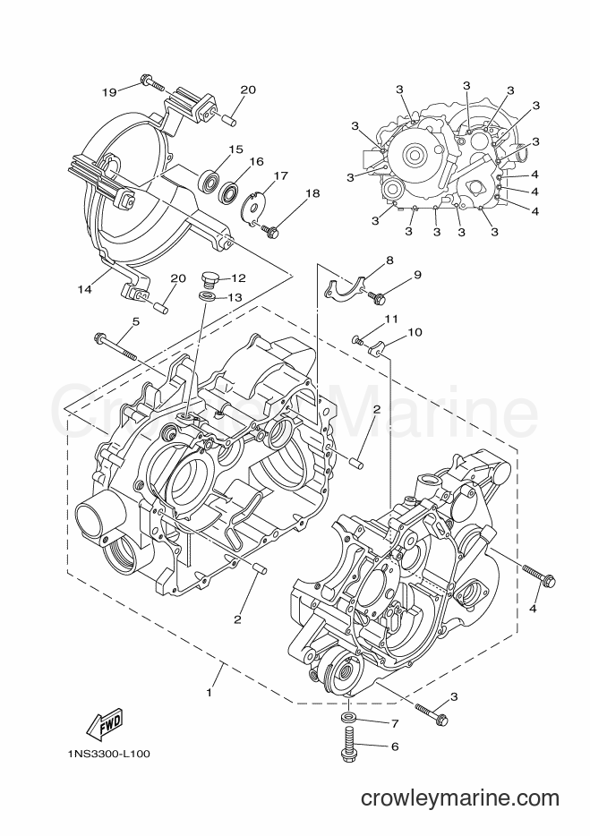 2012 ATV YFM350FWA - YFM350FWA (1NS3) [010] - CRANKCASE