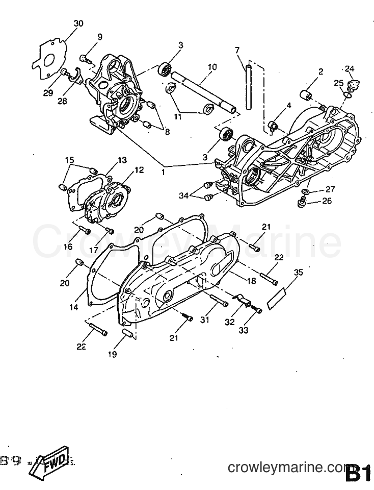1998 Scooter YQ50 - YQ50 (5CK2) [010] - CRANKCASE