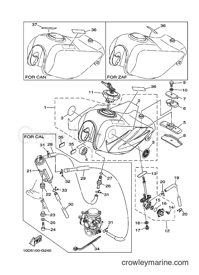 2008 Dirt Bike TW200E - TW200E (10D7) [010] - FUEL TANK