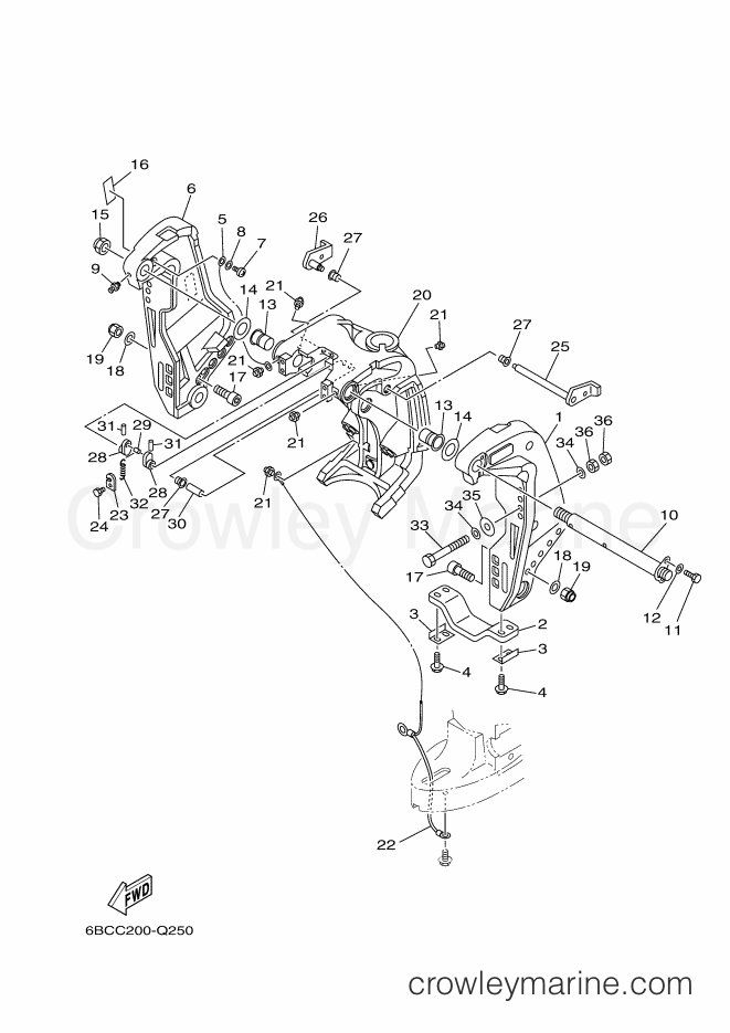 Yamaha Motors F75CEHD (6BCC) [020] - BRACKET 1