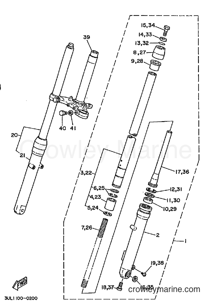 Yamaha Motors RT100 (3UL3) [020] - FRONT FORK