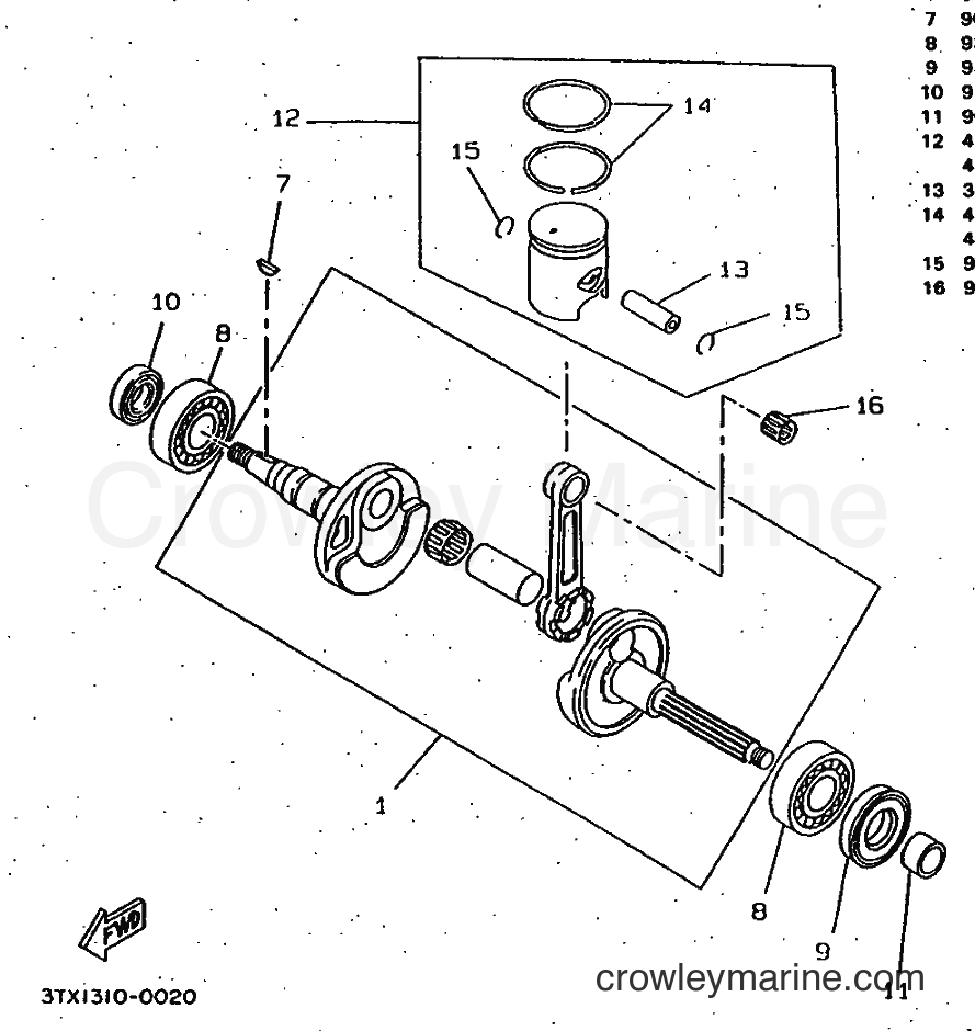 1997 Scooter CW50 - CW50 (4VV7) [999] - CRANKSHAFT & PISTON