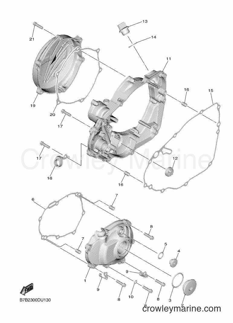 2019 Dirt Bike YZ250F - YZ250F (B7B2) [010] - CRANKCASE COVER 1