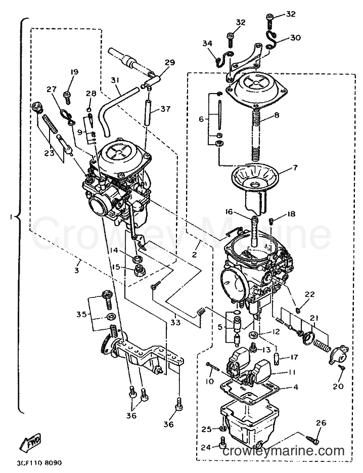1994 Cruiser XV750 - XV750 (3JLJ) [010] - CARBURETOR