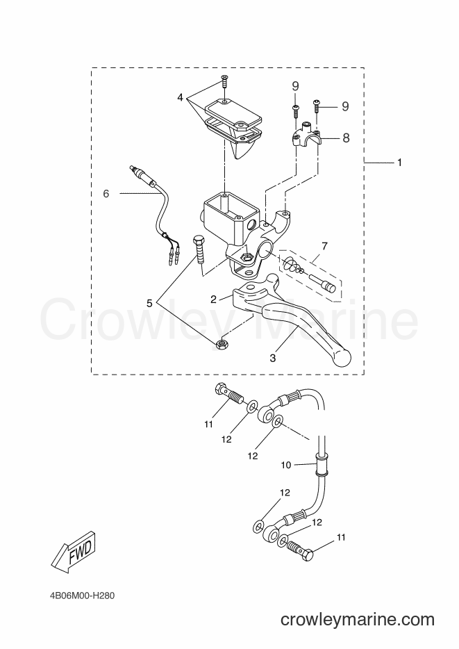 2009 Scooter YQ50L - YQ50L (4B06) [010] - REAR MASTER CYLINDER