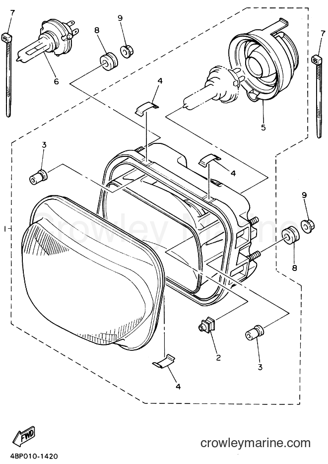 1992 Street Bike XJ600S - XJ600S (4DU3) [010] - HEADLIGHT