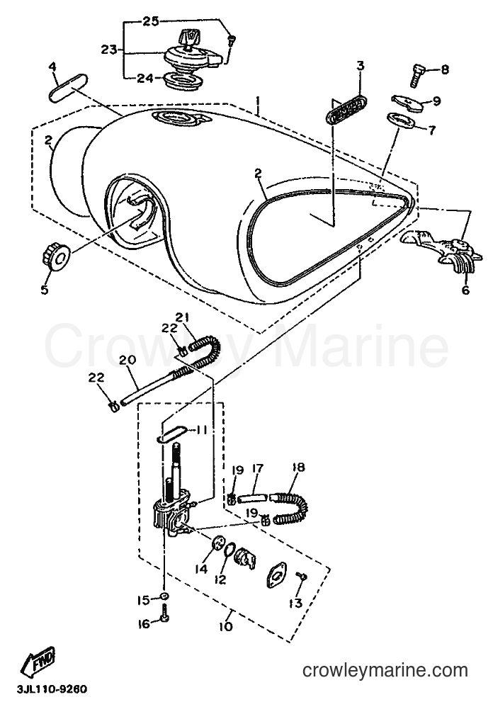 1990 Cruiser XV750 - XV750 (3JL6) [010] - FUEL TANK