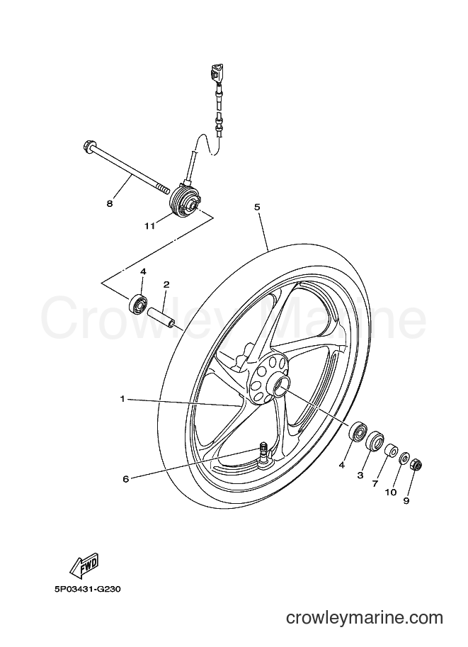 Yamaha Motors AT125FC (1DB2) [010] - FRONT WHEEL