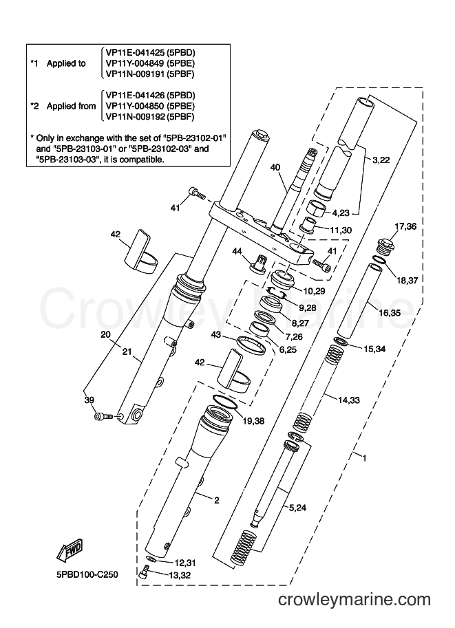 Yamaha Motors XVS1100 (5PBD) [010] - FRONT FORK