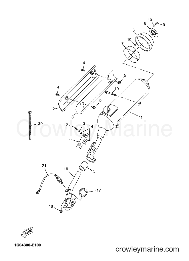 2009 Scooter YP250R - YP250R (1C06) [010] - EXHAUST