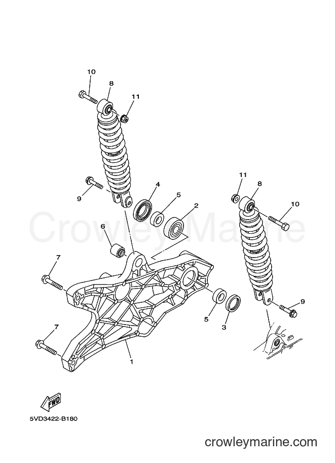 2003 Scooter AT115 - AT115 (5MX3) [010] - REAR ARM & SUSPENSION