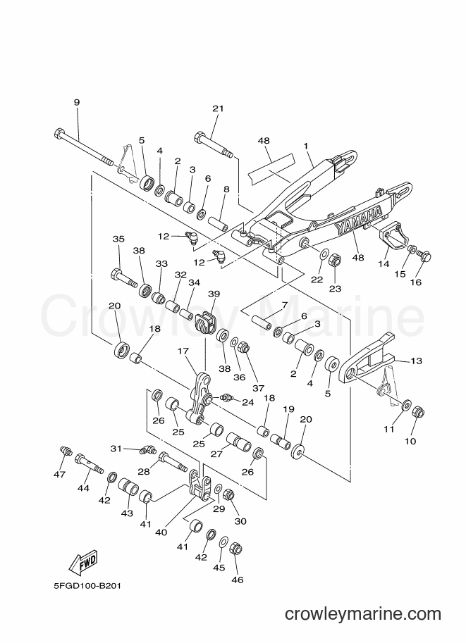 2003 Dirt Bike TT-R225 - TT-R225 (5FGF) [010] - REAR ARM