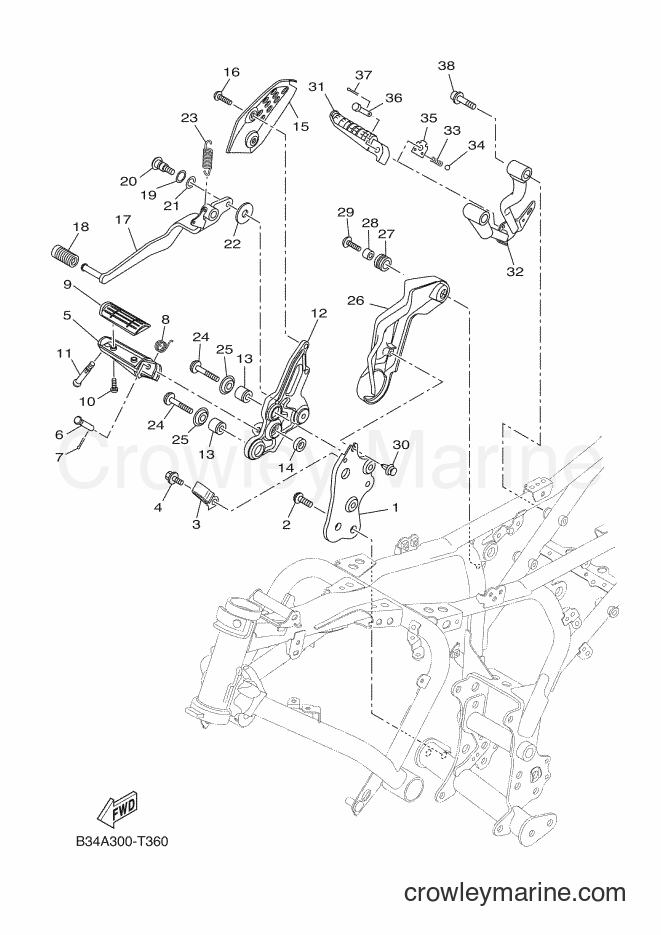 Yamaha Motors MTM690 (B347) [020] - STAND & FOOTREST 2