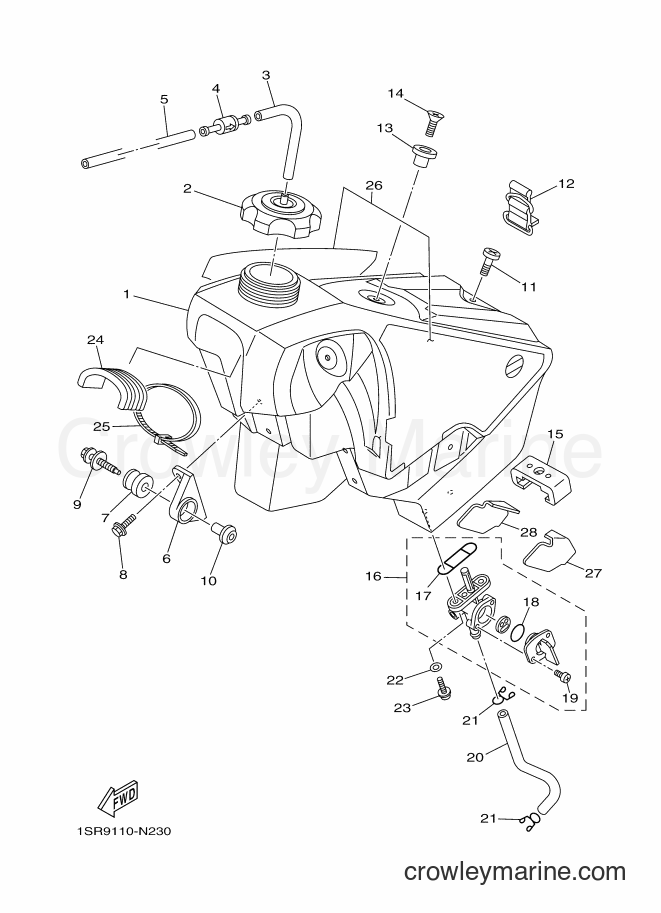 Yamaha Motors YZ125 (1SRA) [010] - FUEL TANK