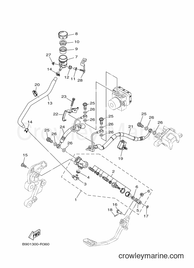 2016 Sport Bike XSR900 - XSR900 (B90C) [010] - REAR MASTER CYLINDER