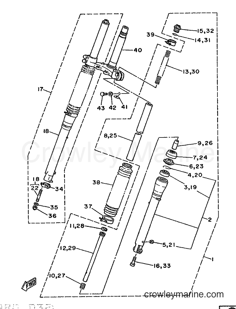 1986 Dirt Bike DT125-MX - DT125-MX (4J3) [999] - FRONT FORK