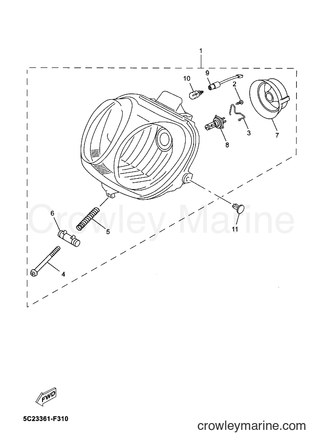 Yamaha Motors YN50 (5C23) [010] - HEADLIGHT
