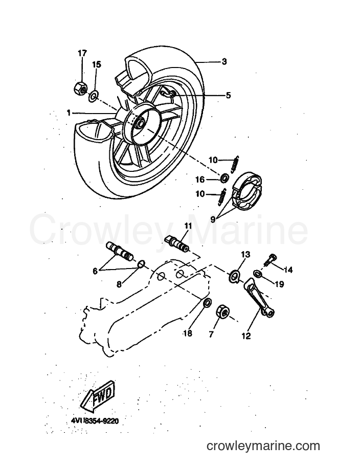 1999 Scooter CW50 - CW50 (4VVR) [010] - REAR WHEEL