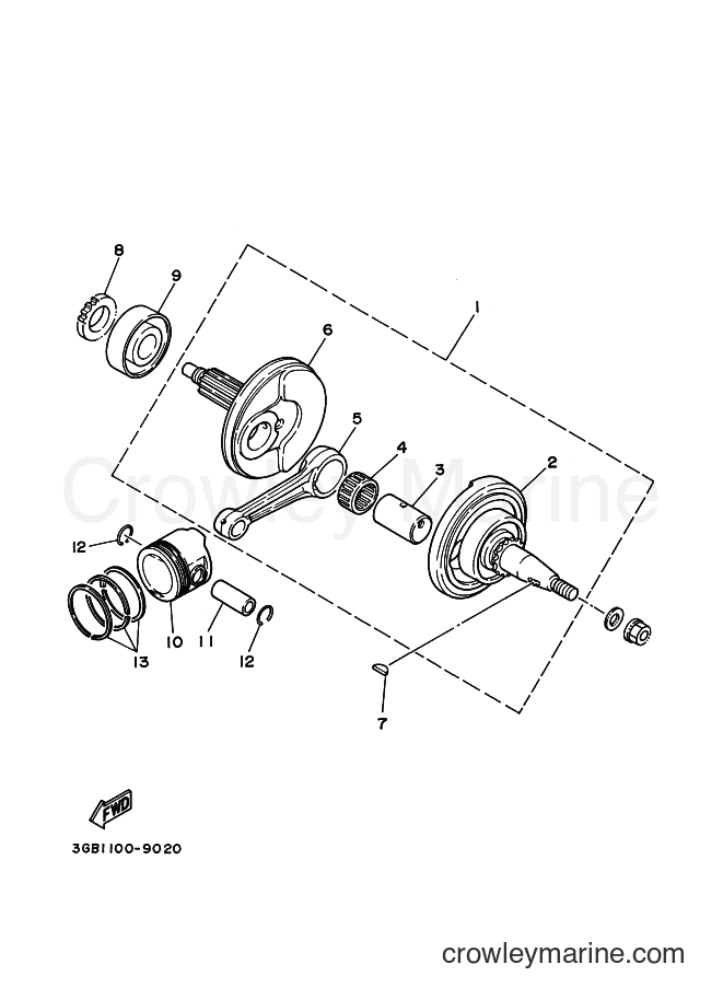 1992 ATV YFM100 - YFM100 (3GBB) [010] - CRANKSHAFT & PISTON