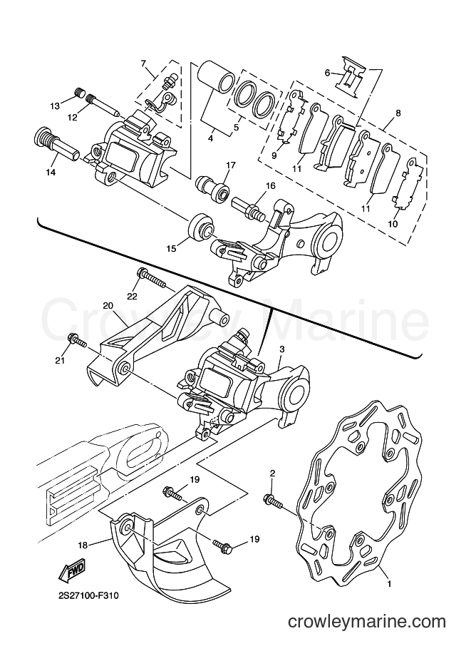 2007 Dirt Bike YZ450F - YZ450F (2S27) [020] - REAR BRAKE CALIPER