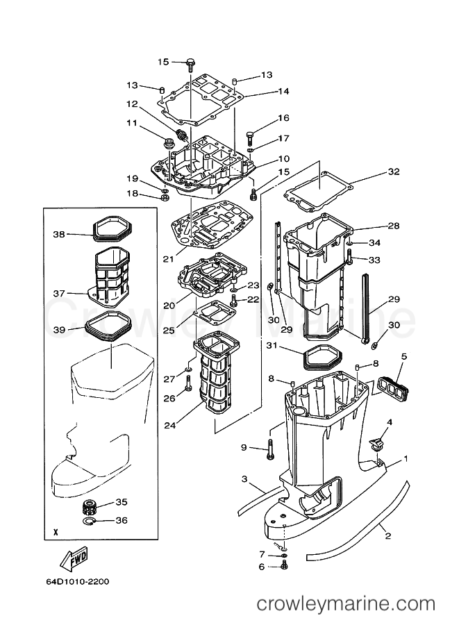 Yamaha Motors 225D (64F1) [090] - UPPER CASING