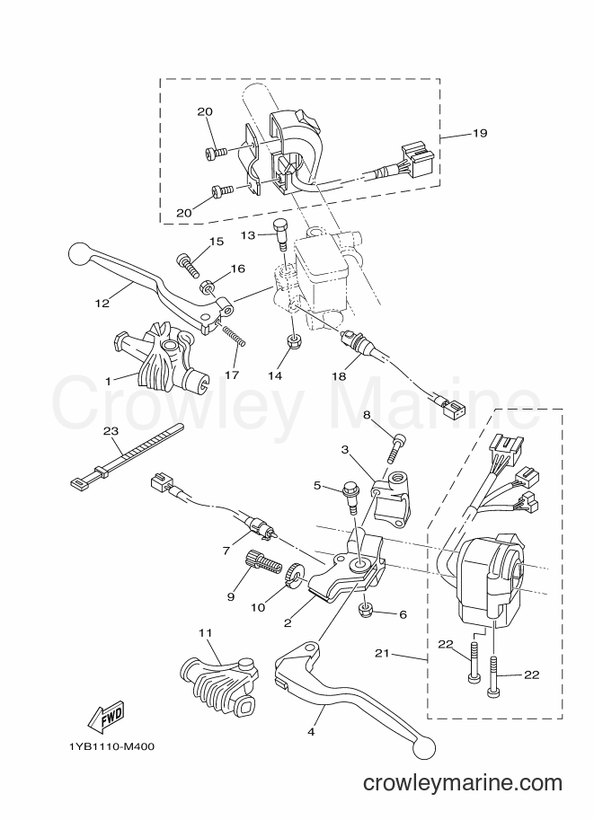 2015 Dirt Bike XT250 - XT250 (1YBD) [010] - HANDLE SWITCH & LEVER