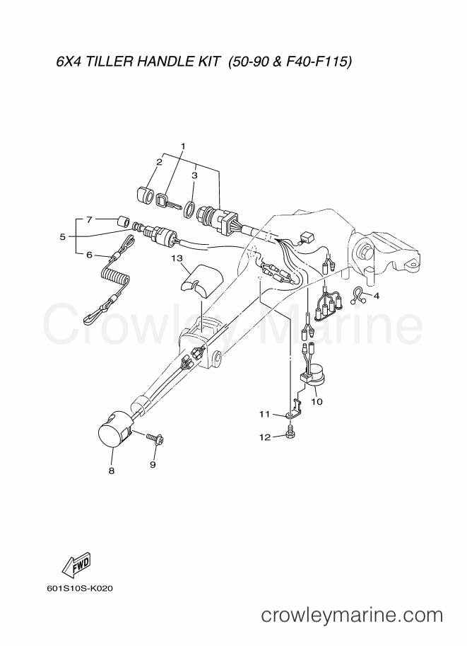 Yamaha Motors RIGGING STEERING-201 (601S) [010] - BASE HANDLE ELECTRICAL