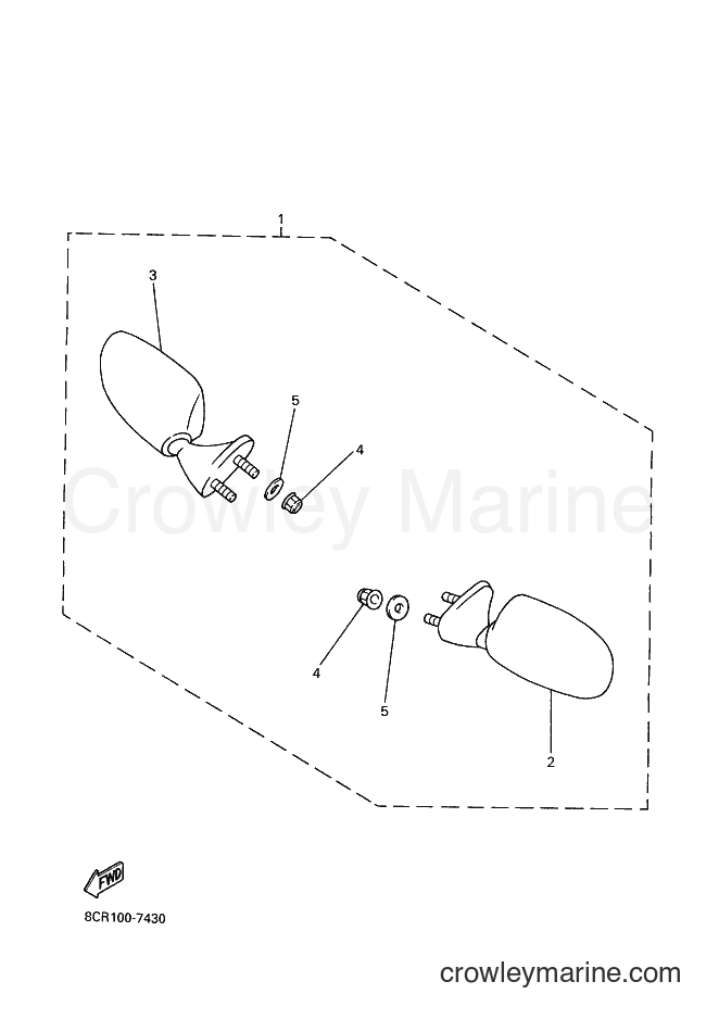 1998 Snowmobile VT600 - VT600 (8CW2) [020] - REAR VIEW MIRROR