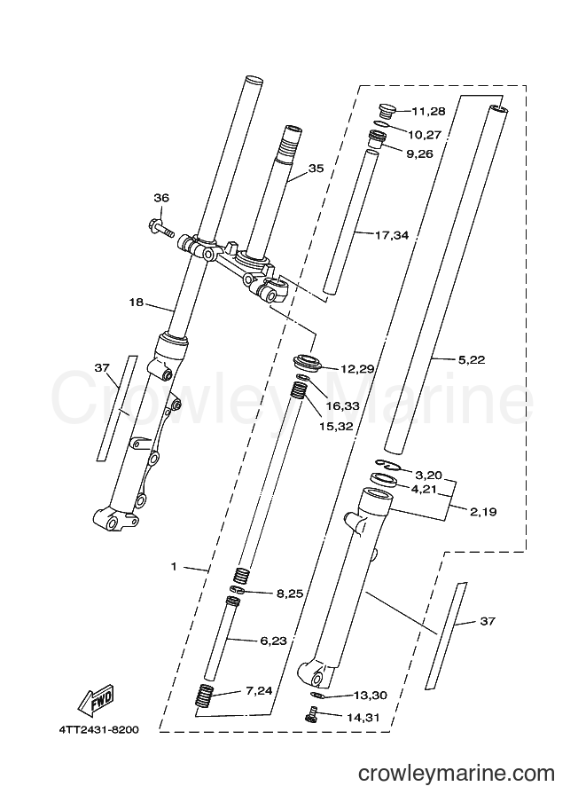 Yamaha Motors JZ120C (4UB2) [010] - FRONT FORK