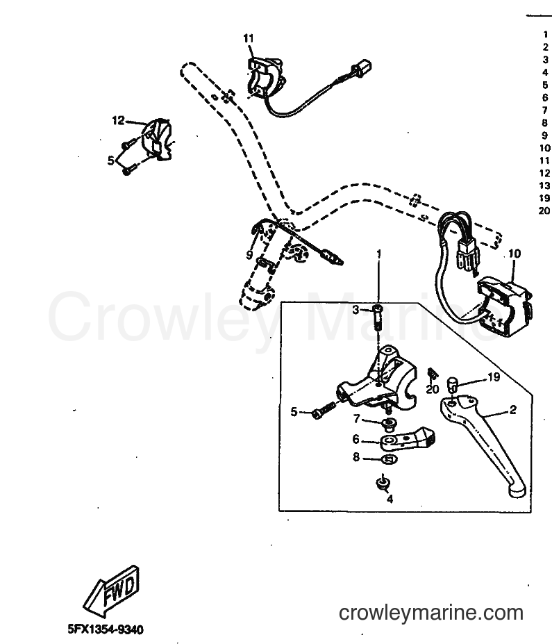 1999 Scooter CW50RS - CW50RS (5FX5) [010] - HANDLE SWITCH & LEVER