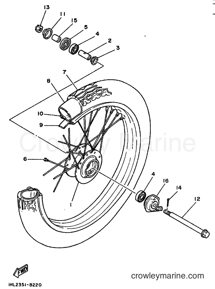 1992 Scooter DT50R - DT50R (4AD2) [999] - FRONT WHEEL