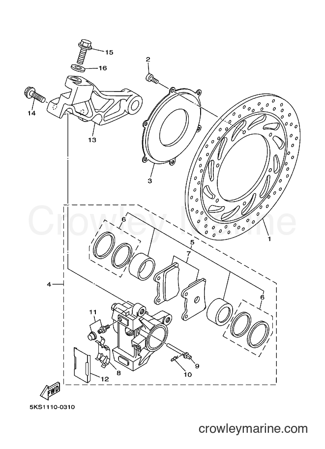 2000 Cruiser XVS1100A - XVS1100A (5KS4) [080] - REAR BRAKE CALIPER