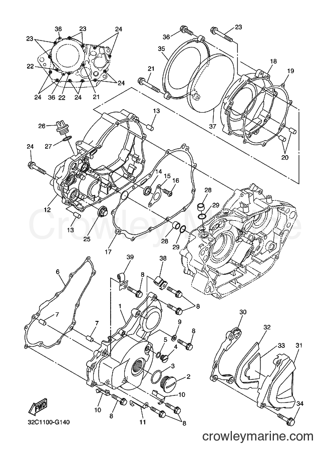 Yamaha Motors WR250X (32C6) [010] - CRANKCASE COVER 1
