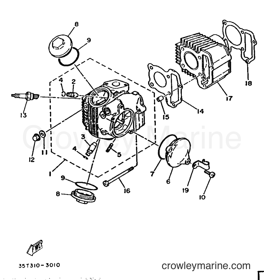 1986 Scooter T80 - T80 (2FL) [999] - CYLINDER HEAD