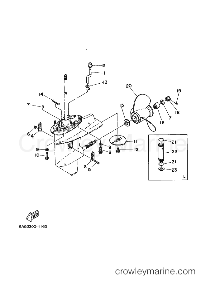Yamaha Motors 20C (6A96) [080] - LOWER CASING & DRIVE 2
