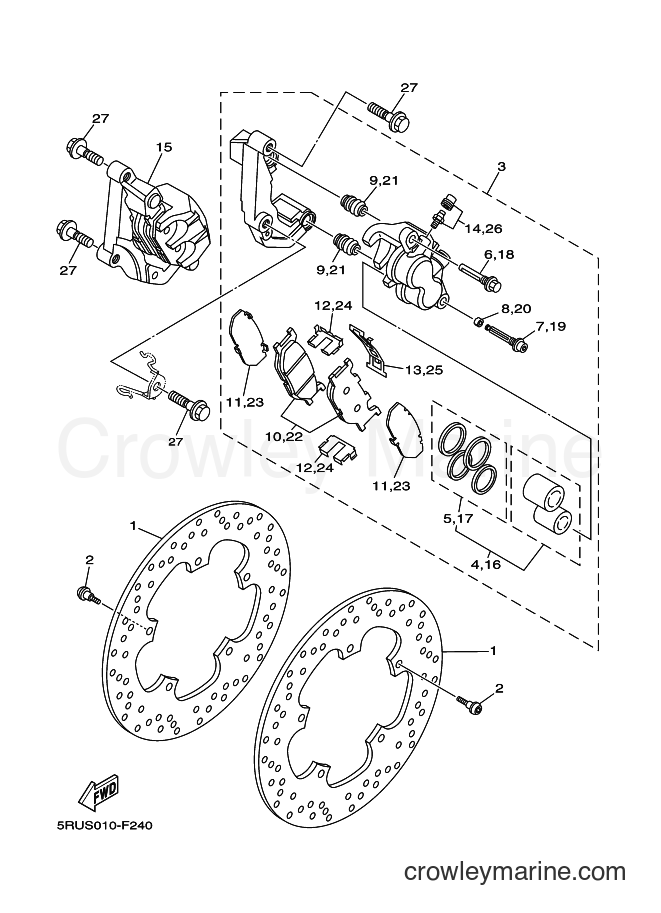 2009 Scooter YP400 - YP400 (34B2) [010] - FRONT BRAKE CALIPER
