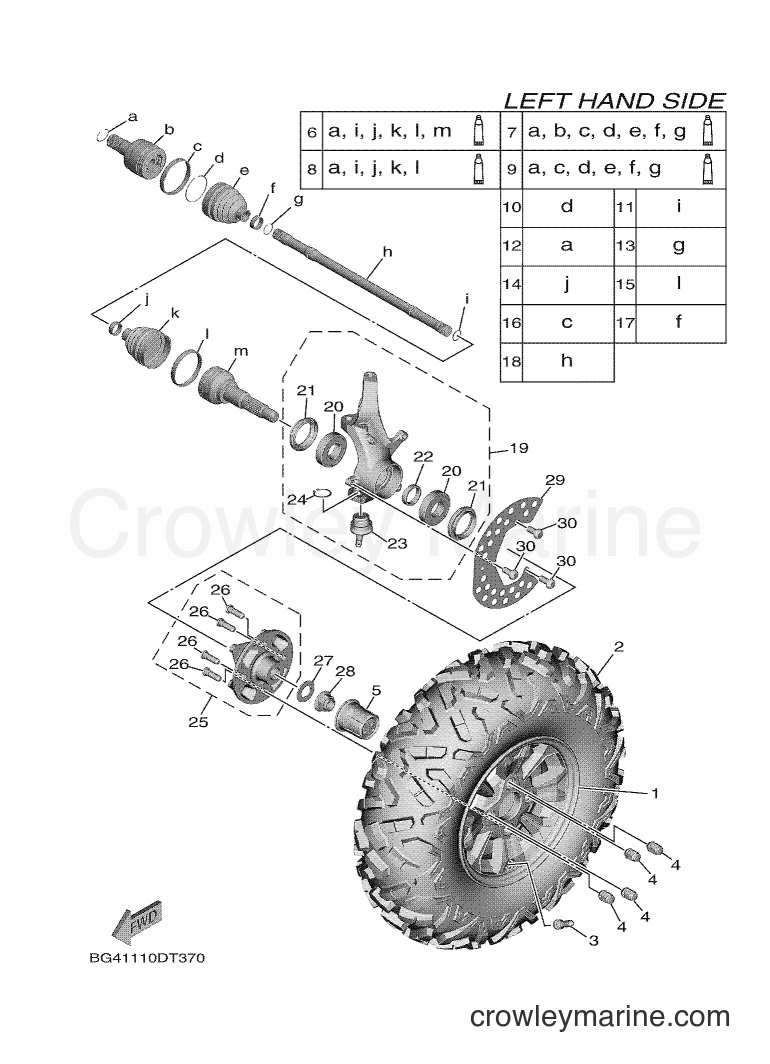 2018 ATV YXF850ES - YXF850ES (BG4A) [010] - FRONT WHEEL