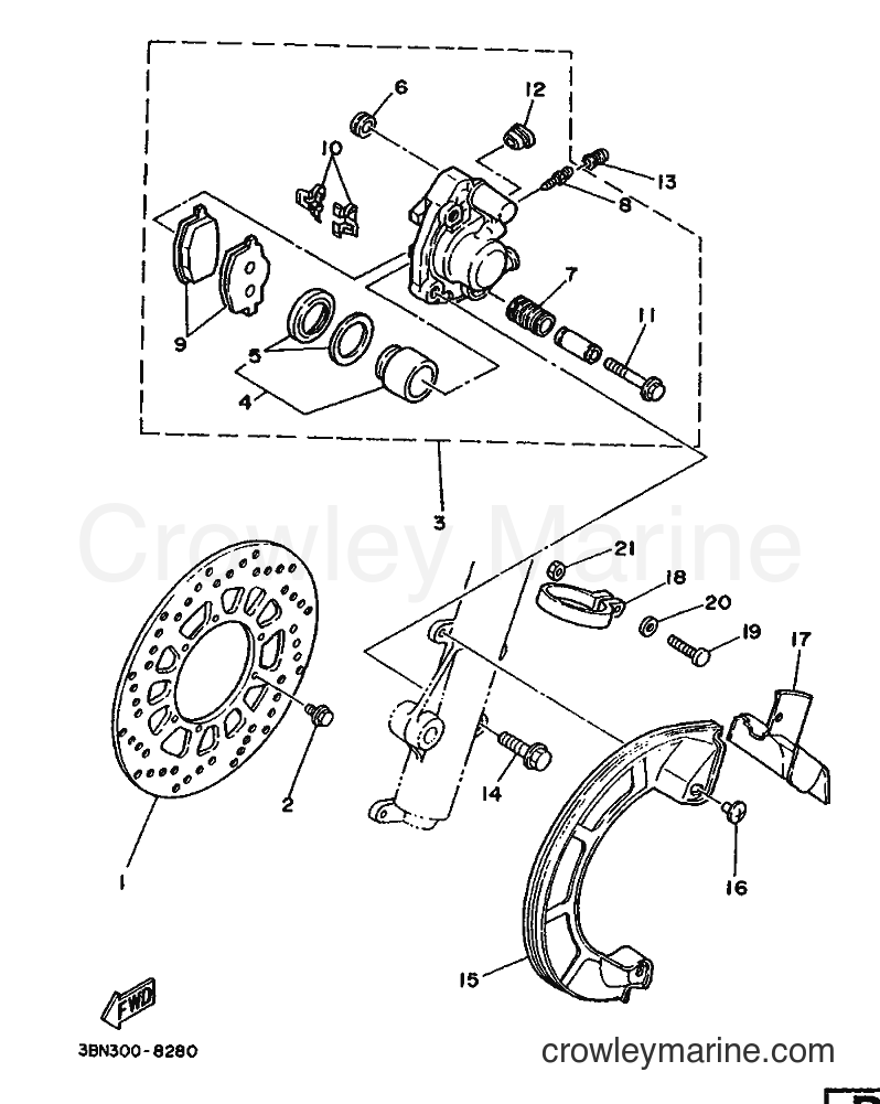 Yamaha Motors DT125R (3DB1) [999] - FRONT BRAKE CALIPER