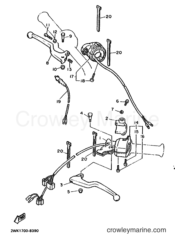 1988 Dirt Bike XT600 - XT600 (2WJ1) [999] - HANDLE SWITCH & LEVER