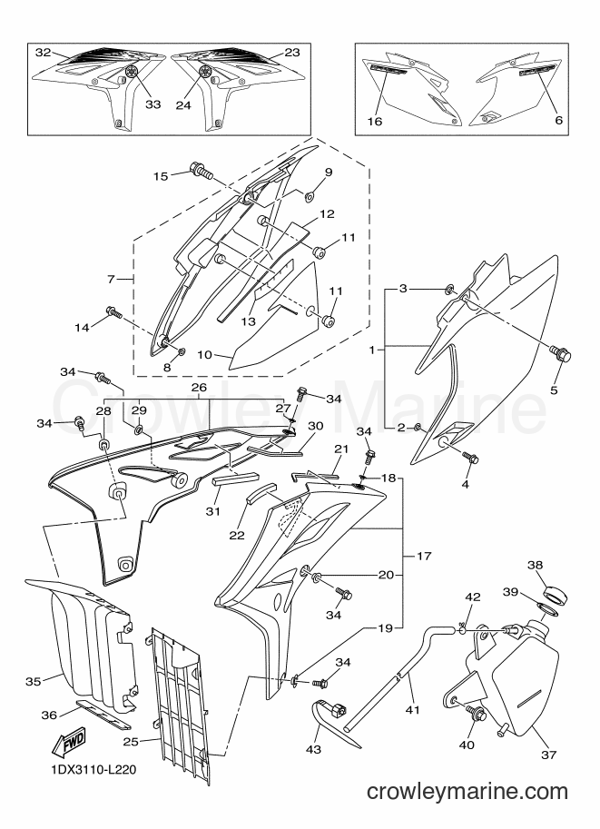 2012 Dirt Bike WR450F - WR450F (1DX4) [010] - SIDE COVER