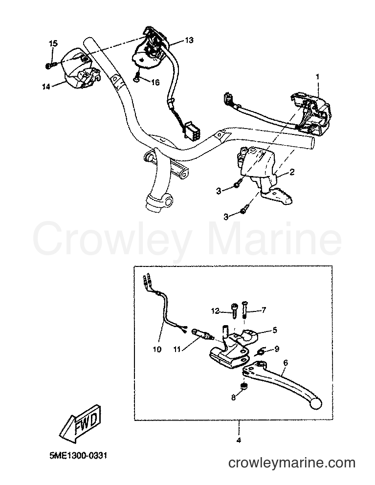 2001 Scooter YQ100 - YQ100 (5ME4) [060] - HANDLE SWITCH & LEVER