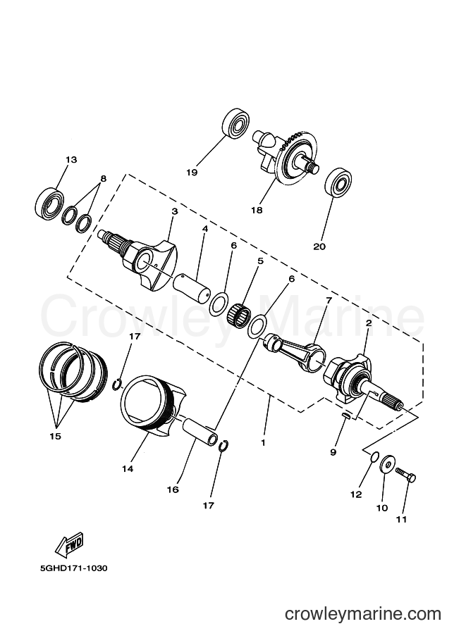 Yamaha Motors YFM400A (5HA8) [010] - CRANKSHAFT & PISTON