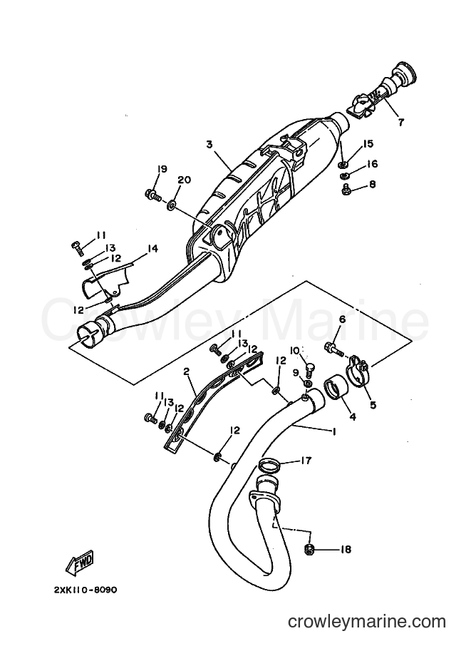 1988 ATV YFM350X - YFM350X (2XK0) [010] - EXHAUST