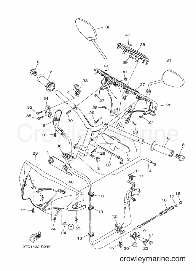 2016 Street Bike LTS125 - LTS125 (2TD1) [010] - STEERING HANDLE & CABLE