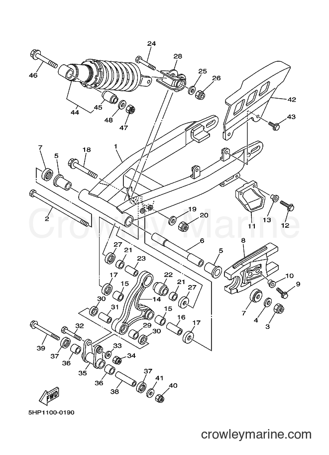 Yamaha Motors TT-R125 (5HP3) [010] - REAR ARM & SUSPENSION
