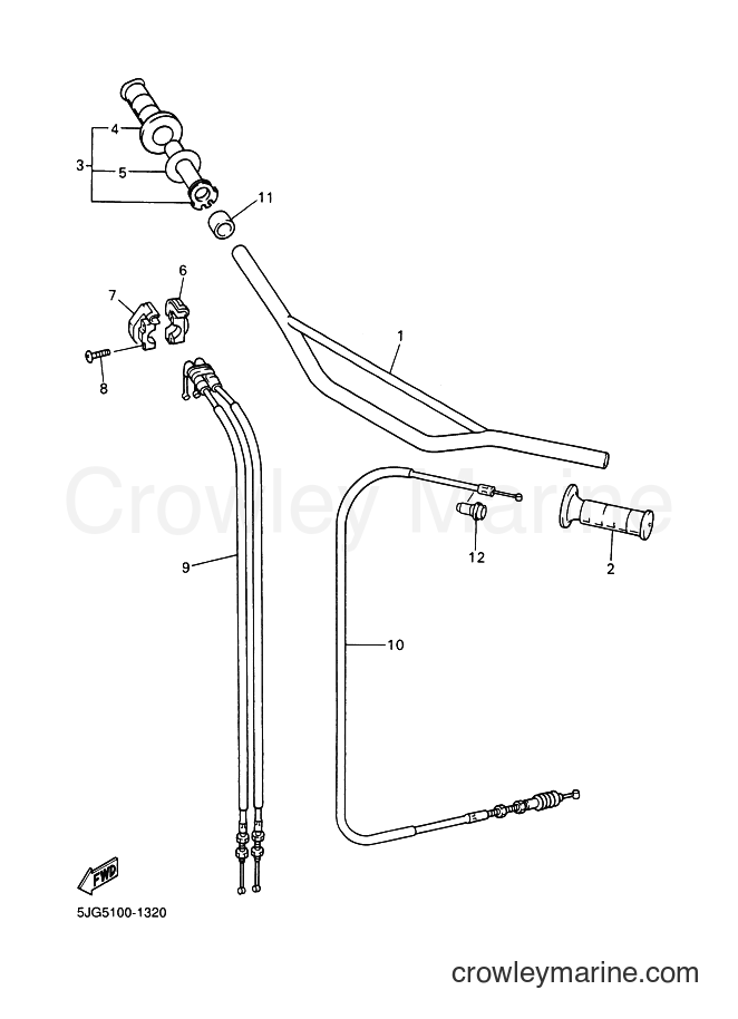 2001 Dirt Bike YZ426F - YZ426F (5JG6) [080] - STEERING HANDLE & CABLE