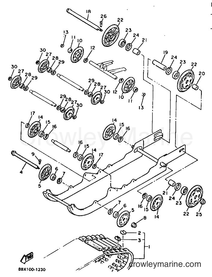 1991 Snowmobile PZ480LT - PZ480LT (88X1) [010] - TRACK SUSPENSION 1