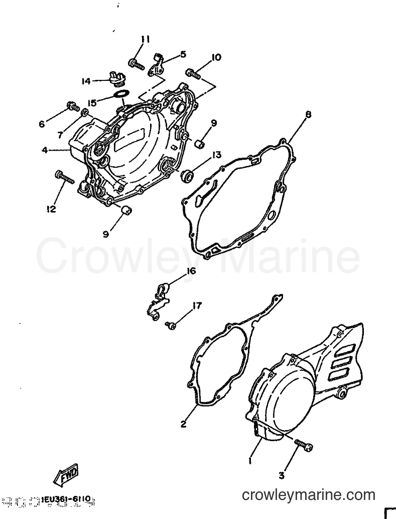 1987 Dirt Bike XT250T - XT250T (1EU0) [010] - CRANKCASE COVER 1