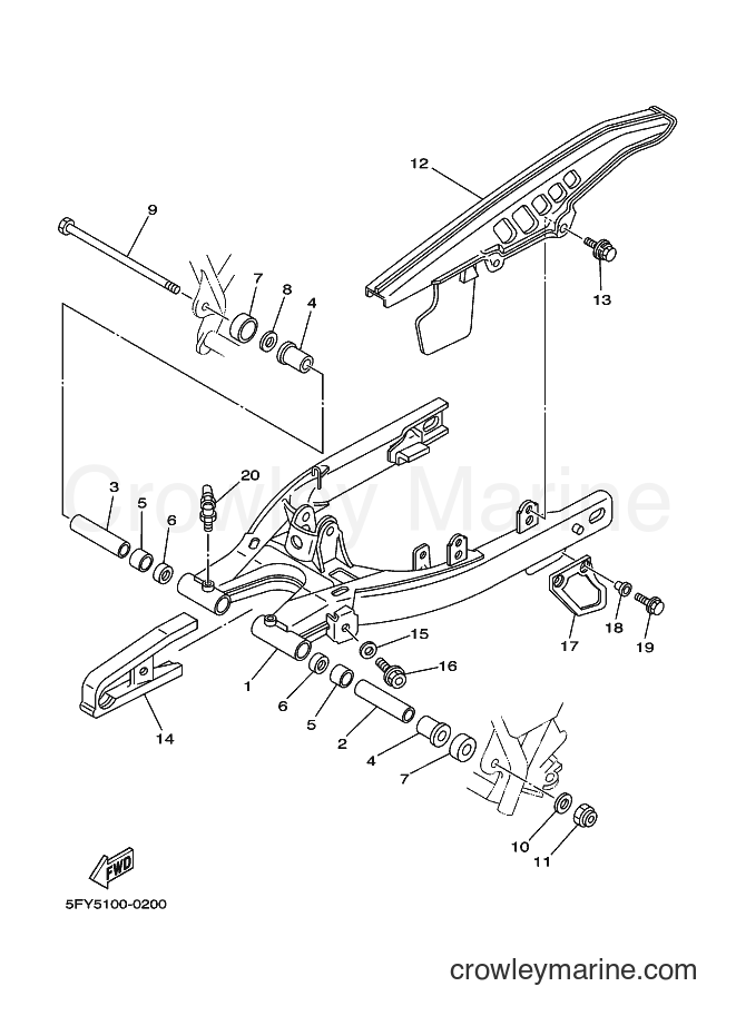 2000 Dirt Bike TW200E - TW200E (5FY7) [010] - REAR ARM